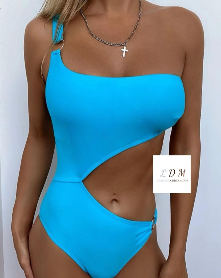 Cutout One Shoulder One-Piece Swimwear