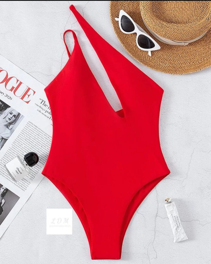 ONE SHOULDER - One-Piece Swimsuit