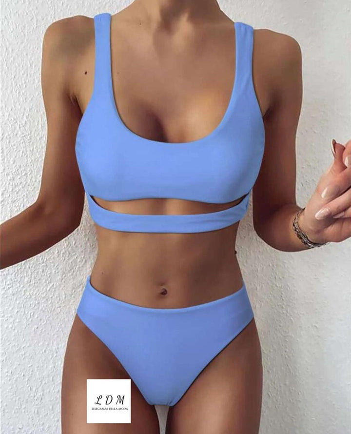 Scoop Neck Wide Strap Bikini Set