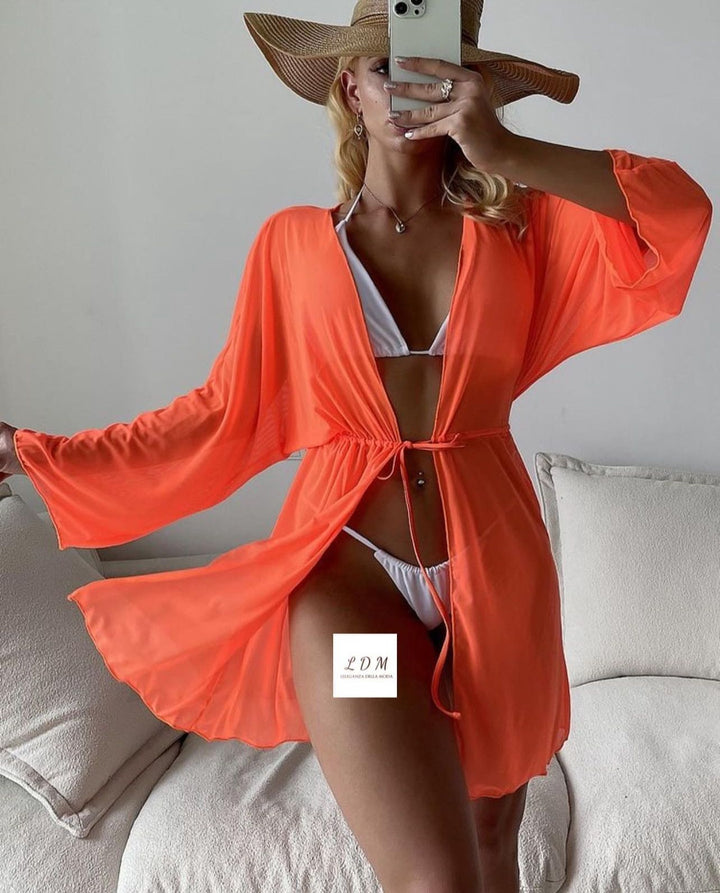 Swimsuit Cover Ups for Women Beach Chiffon Swimwear Coverup Sheer Sexy V-Neck Beachwear