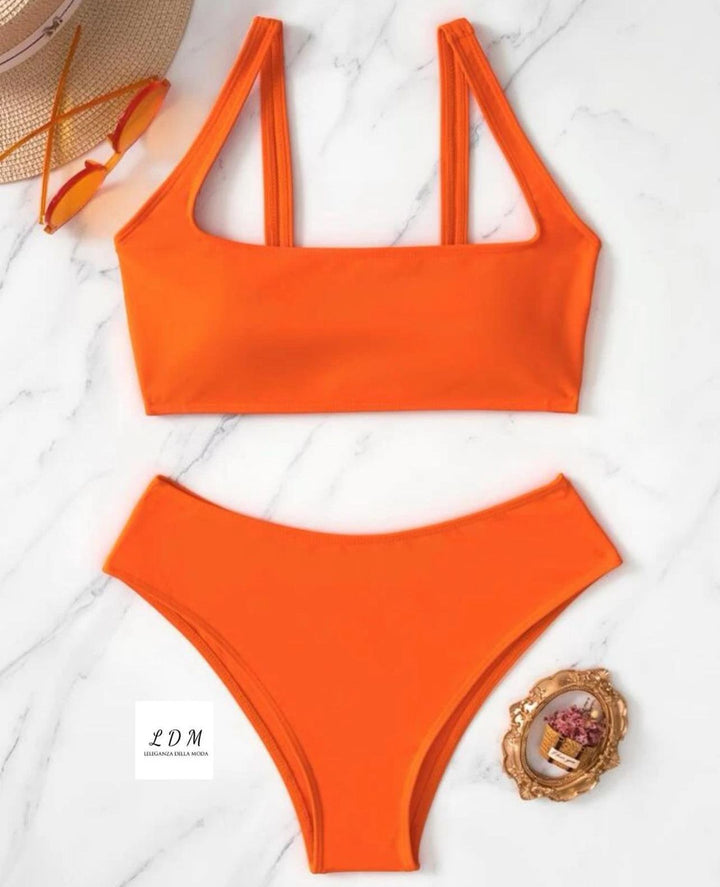 Swim Summer Beach Solid Cut Out Set