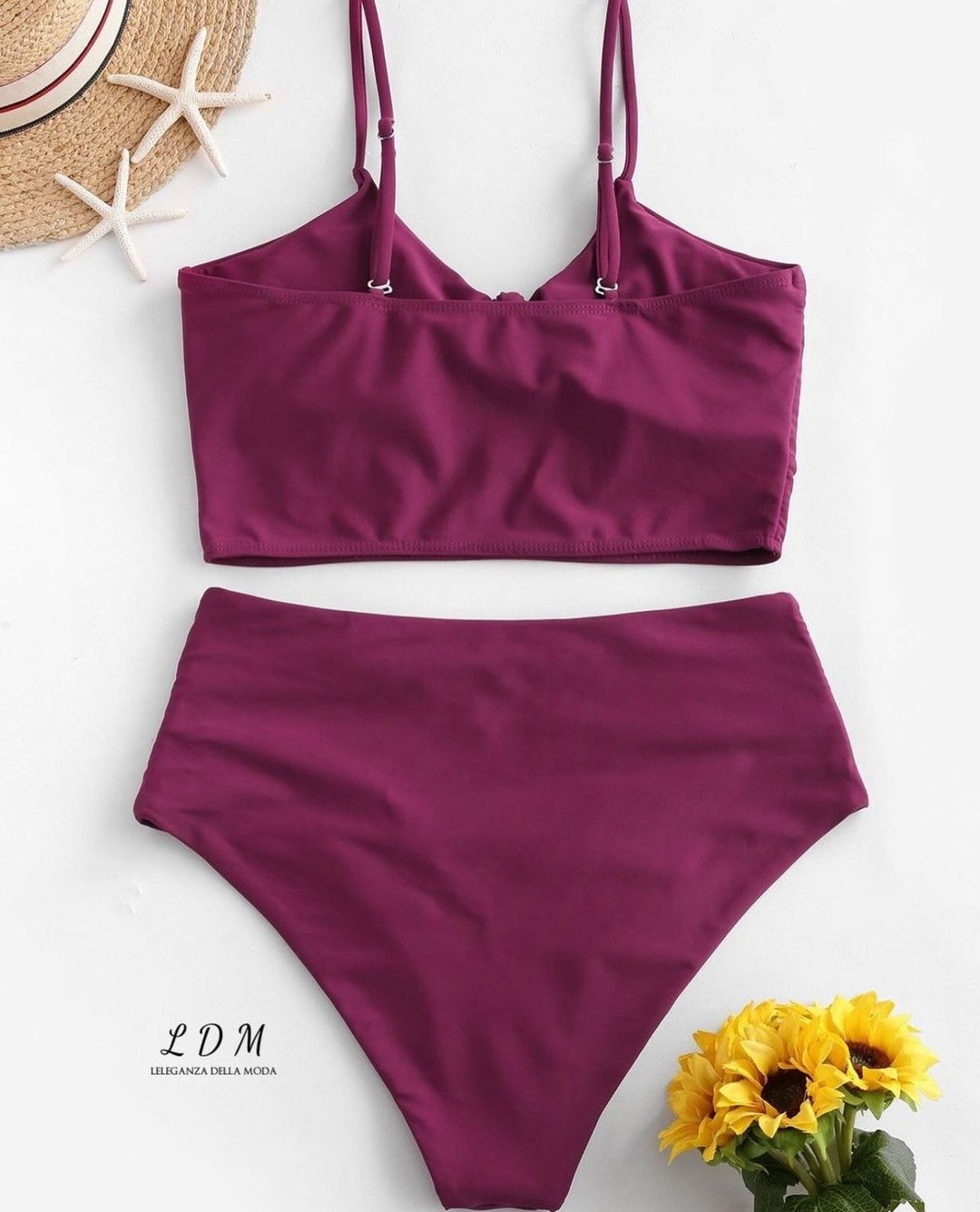 High Waisted Bikini Set for Women Two Piece Cheeky High Cut Swimsuit