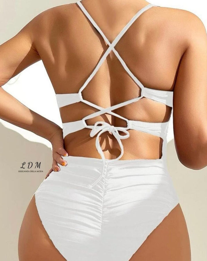 backless Strap One-Piece Swimwear