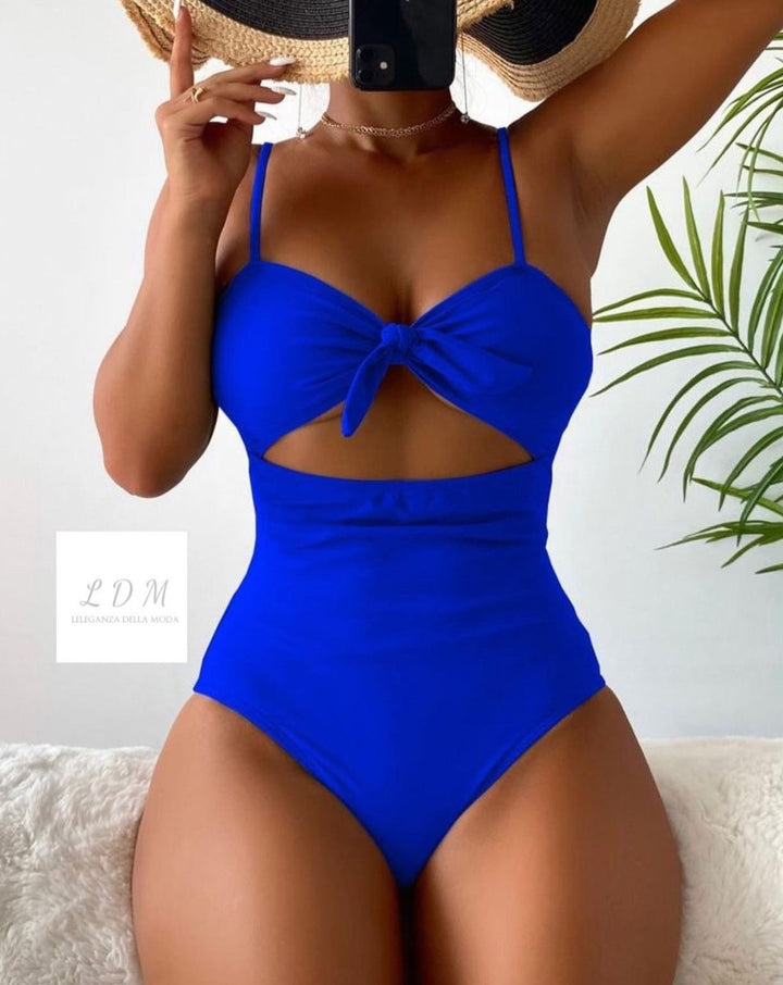 Lace Up One Piece Swimsuit