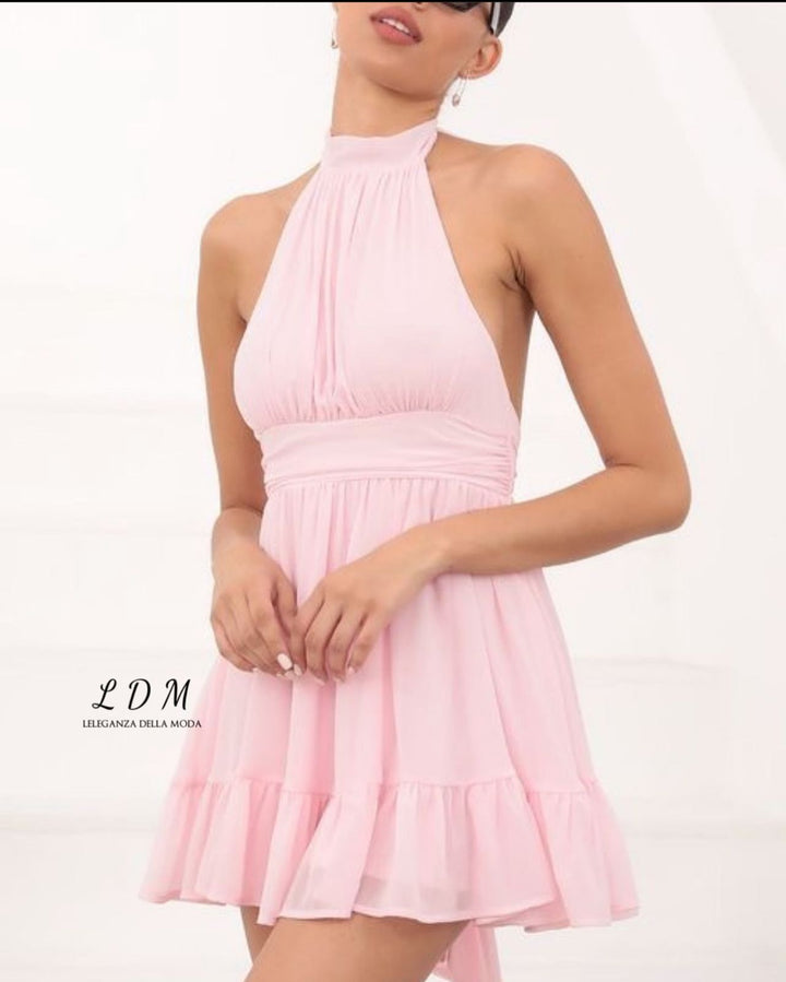 Solid Color Baby Pink Cover-up Dres