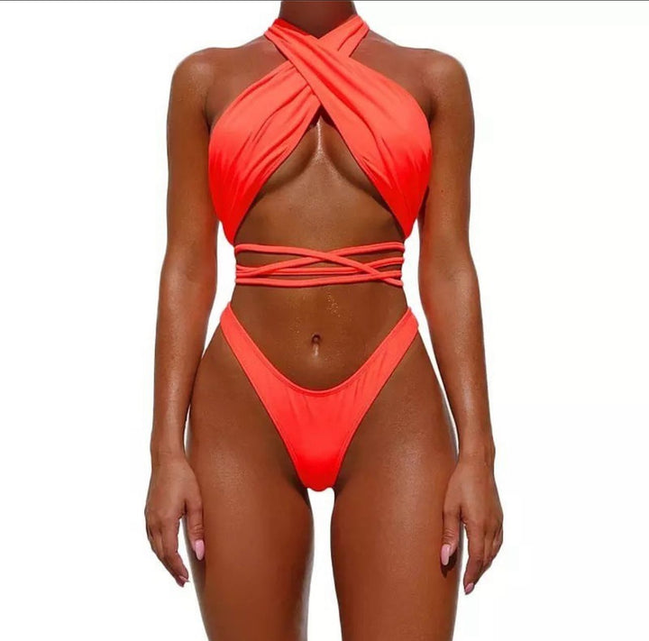 Halter Neck Two-Piece Bikini Set