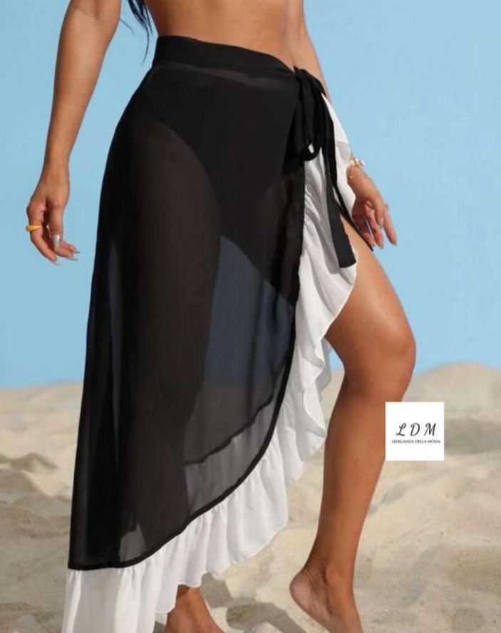 Women Beach Sheer Cover Ups Chiffon Bikini Wrap Skirt for Swimwear