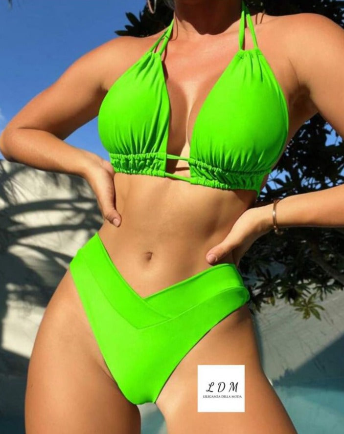 Halter Neck Two-Piece Bikini Set