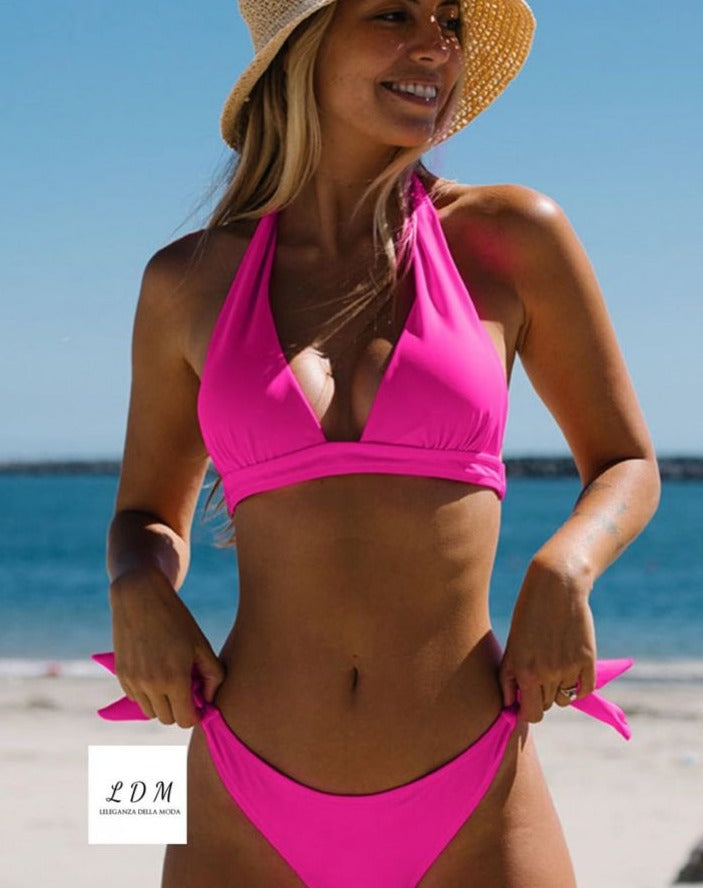 Halter Neck Two-Piece Bikini Set