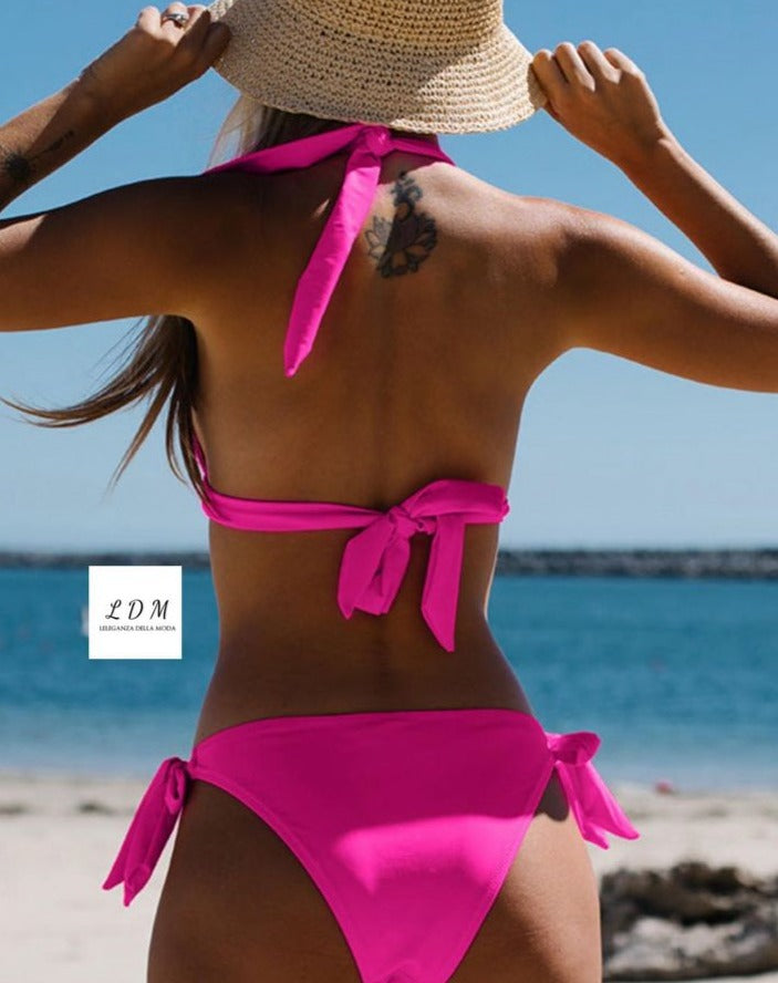 Halter Neck Two-Piece Bikini Set