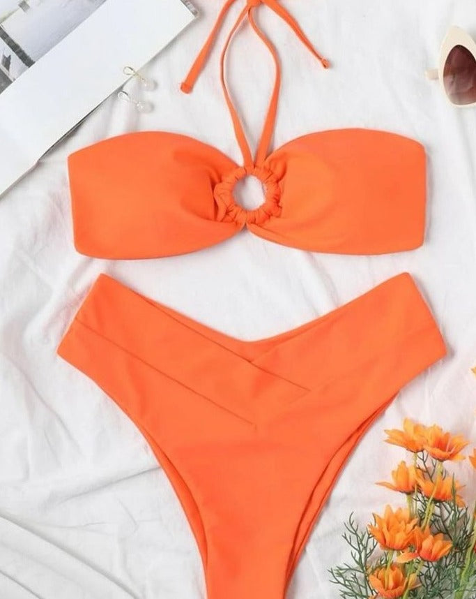 Halter Neck Two-Piece Bikini Set