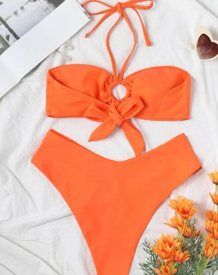 Halter Neck Two-Piece Bikini Set