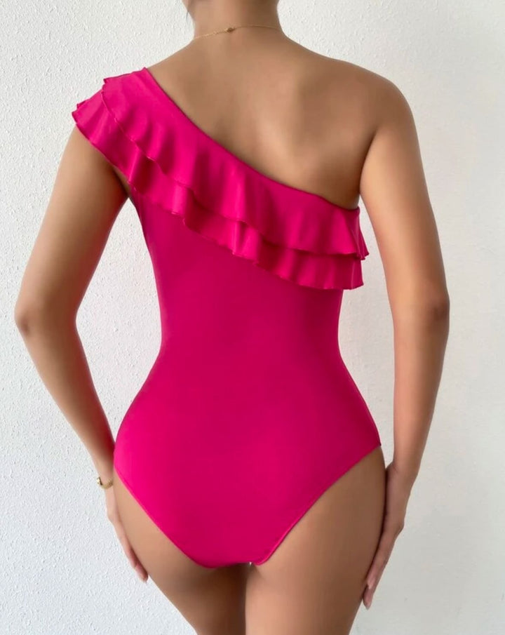 West Swim Seaside Romance Ruffle One-Shoulder one piece